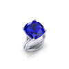 GIA Certified 9.61 carat Tanzanite Cushion Cut in 18 Karat gold cocktail ring - FERRUCCI & CO. Jewelry