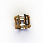18 Karat Yellow Gold Wide Industrial Band Ring - FERRUCCI & CO. Jewelry