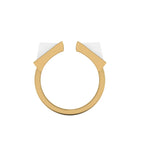 White Agate Pyramids Open Ring 18 Karat Yellow Gold Ring - FERRUCCI & CO. Jewelry
