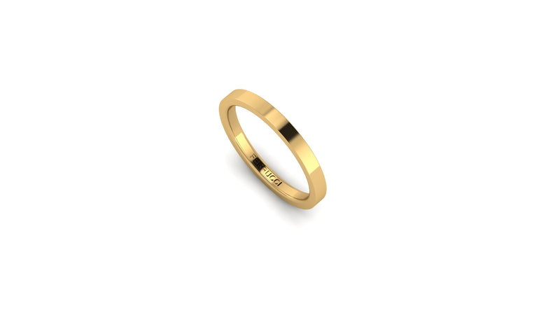 18 Karat Yellow Gold 2mm Square Band