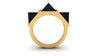 Ferrucci Black Onyx Pyramids 18 Karat Yellow Gold Ring - FERRUCCI & CO. Jewelry
