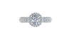 3.49 Ct GIA Certified Round Diamond Round Halo Triple Pave Shank Platinum Ring