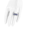3.40 Carat Diamond 1.00 Carat Blue Sapphires Wide Platinum 950 band
