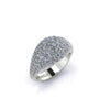2.5 Carat White Bright Diamonds Dome Ring in 18 Karat white Gold