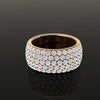 4.60 Carat Wide White Diamond Pavé Ring in 18 Karat Yellow Gold
