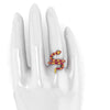 1.35ct Ruby and Yellow Sapphires Pave' Snake Diamonds 18k Yellow Gold Ring