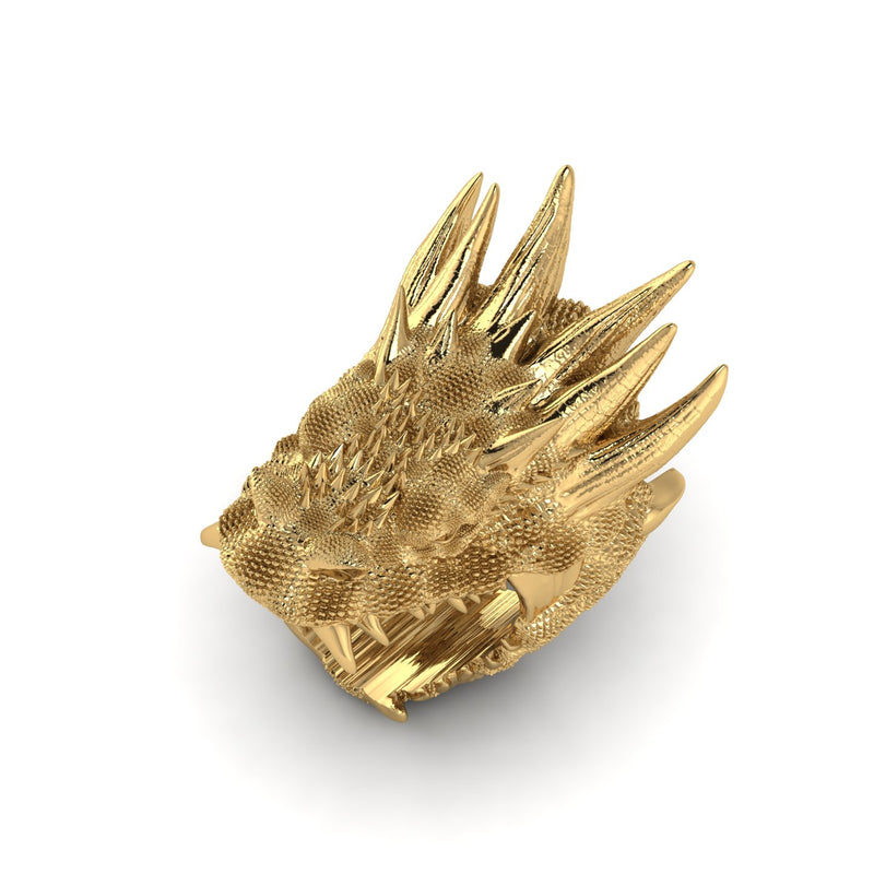 18k Solid Yellow Gold Dragon Ring