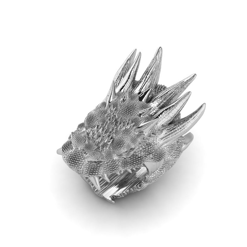 Silver Solid Dragon Ring