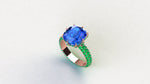 Custom 18k Rose gold Setting 2.10 carat Emeralds