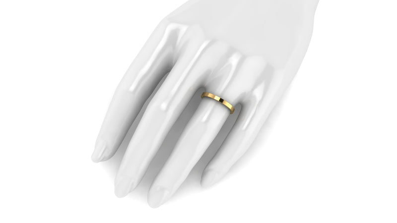18 Karat Yellow Gold 2mm Square Band