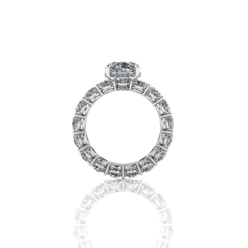 2.5 carat Oval Diamond with 5+ Carat Oval Eternity White Diamonds Platinum 950