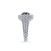 GIA Certified 5.00 Carat in a diamond Pave encrusted ring 18k white gold - FERRUCCI & CO. Jewelry