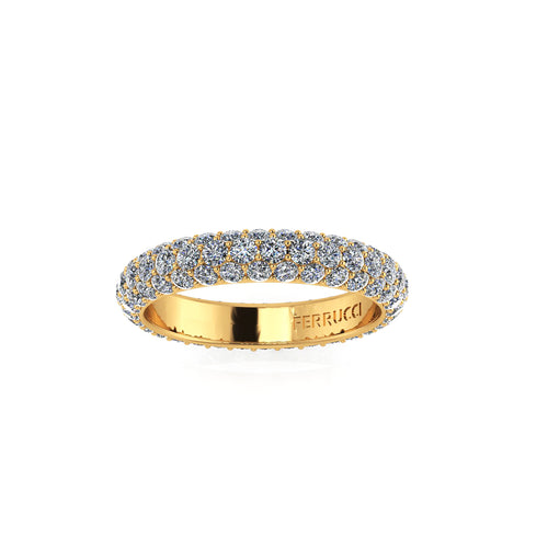 2.00 Carat White Diamond Pave Ring in 18 Karat Yellow Gold - FERRUCCI & CO. Jewelry
