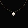 Ferrucci White Agate Pyramid Necklace Pendant in 18 Karat Yellow Gold - FERRUCCI & CO. Jewelry