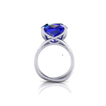 GIA Certified 9.61 carat Tanzanite Cushion Cut in 18 Karat gold cocktail ring - FERRUCCI & CO. Jewelry