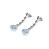 4.60 Carat Oval Aquamarine 1.10 Carat Oval Diamond Dangling Earrings in 18K Gold - FERRUCCI & CO. Jewelry