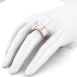 White Agate Pyramids 18 Karat Rose Gold Ring - FERRUCCI & CO. Jewelry