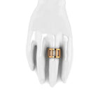 18 Karat Yellow Gold Wide Industrial Band Ring - FERRUCCI & CO. Jewelry