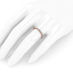 18 Karat Thin Rose Gold Diamonds Pavé Stackable Band Ring