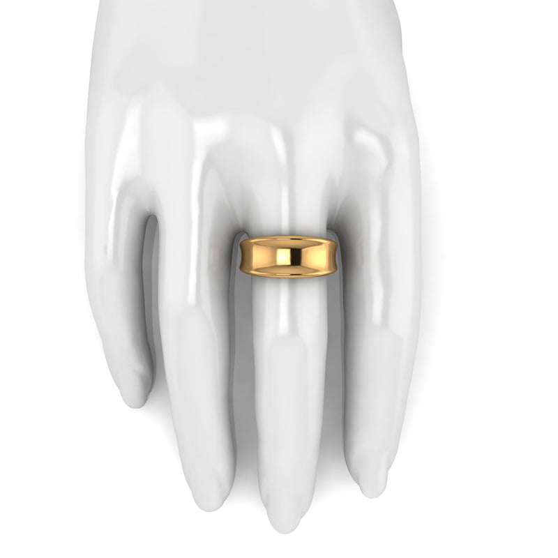 18 Karat Solid Yellow Gold Curved Organic Band