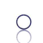 2.60 Carat Blue Sapphire Eternity Ring in 18 Karat White Gold