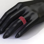 4.60 Carat Red Ruby wide band 18 Karat Yellow Gold
