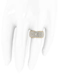 4.60 Carat Wide White Diamond Pavé Ring in 18 Karat Yellow Gold