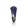 2.6 Carat Blue Sapphires Dome Ring in 18 Karat Black Gold