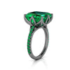 GIA Certified 4.53 Carat Colombian Emerald Black 18K black Gold Maleficent Ring - FERRUCCI & CO. Jewelry