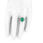 GIA Certified 4.14 Carat Emerald Cut Colombian Emerald Diamond Platinum Ring - FERRUCCI & CO. Jewelry