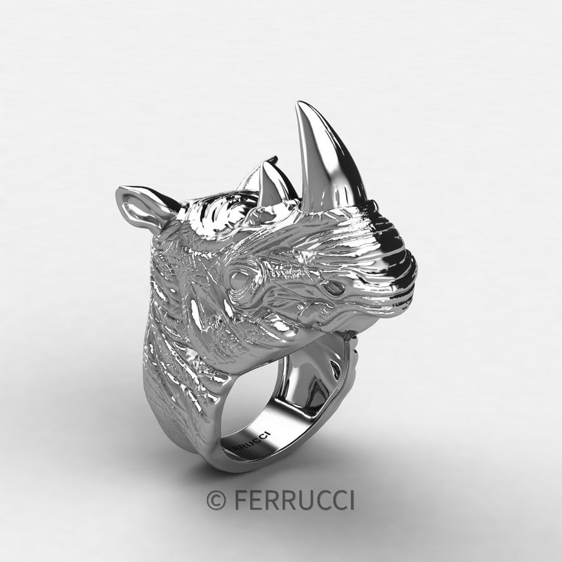 Sterling Silver Rhinoceros Ring