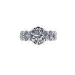 2.5 carat Oval Diamond with 5+ Carat Oval Eternity White Diamonds Platinum 950