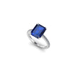 GIA Certified 4.53 Carat Emerald Cut Sri Lanka Sapphire Diamond Platinum Ring - FERRUCCI & CO. Jewelry