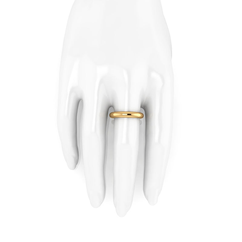 18 Karat Solid Yellow Gold Rounded Band - FERRUCCI & CO. Jewelry