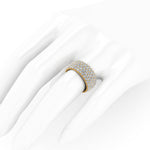 4.60 Carat Wide White Diamond Pavé Ring in 18 Karat Yellow Gold