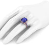 GIA Certified 9.23 carat Cushion Cut Tanzanite Lotus Flower 18 Karat Rose Gold Ring