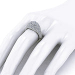 2.5 Carat White Bright Diamonds Dome Ring in 18 Karat white Gold