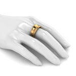 18 Karat Solid Yellow Gold Curved Organic Band