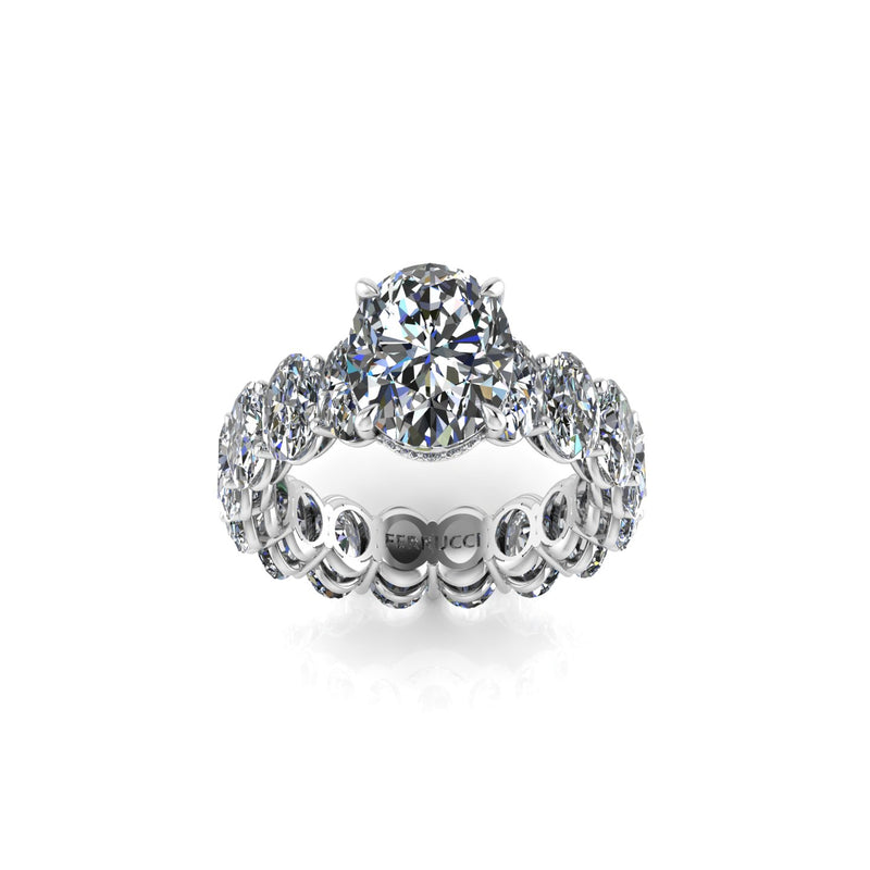 2.5 carat Oval Diamond with 5+ Carat Oval Eternity White Diamonds Platinum 950