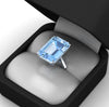 17.4 Carat Emerald Cut Aquamarine Platinum Cocktail Ring