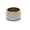 4.70 Carat White Diamond Wide White and Yellow 18 Karat Gold Ring Band - FERRUCCI & CO. Jewelry