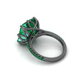 GIA Certified 4.53 Carat Colombian Emerald Black 18K black Gold Maleficent Ring - FERRUCCI & CO. Jewelry