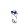 GIA Certified 9.62 Carat Cushion Tanzanite Diamonds Platinum 950 Cocktail Ring - FERRUCCI & CO. Jewelry