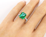 GIA Certified 4.53 Carat Emerald Cut Emerald Diamond Platinum Ring - FERRUCCI & CO. Jewelry