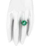 GIA Certified 4.53 Carat Colombian Emerald Black 18K black Gold Maleficent Ring - FERRUCCI & CO. Jewelry