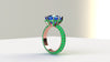 Custom 18k Rose gold Setting 2.10 carat Emeralds