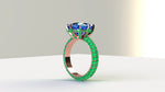 Custom 18k Rose gold Setting 2.10 carat Emeralds