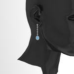 4.60 Carat Oval Aquamarine 1.10 Carat Oval Diamond Dangling Earrings in 18K Gold - FERRUCCI & CO. Jewelry