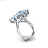 12.45 Carat Emerald Cut Aquamarine Platinum Cocktail Ring - FERRUCCI & CO. Jewelry