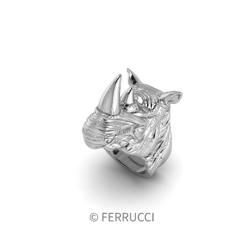 Sterling Silver Rhinoceros Ring
